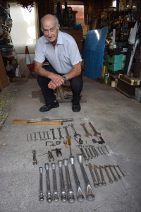 John with his tackler's tools.