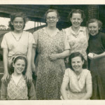 Workers at Canal Mill 1950s. Joyce,  Mrs Bibby, Pam Brown, Margaret, Sylvia
